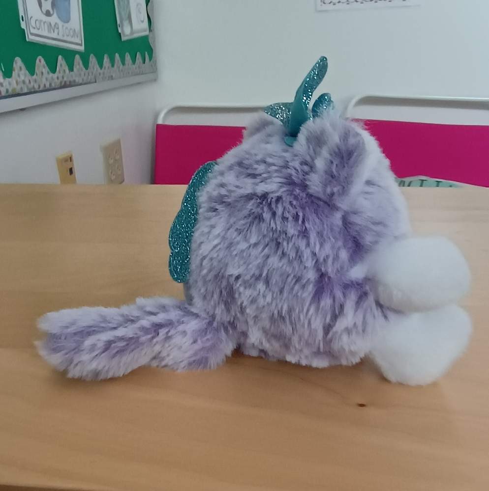 Zuru Rainbocorns Sparkle Heart 4" Kitten plush purple & blue. - Picture 3 of 11